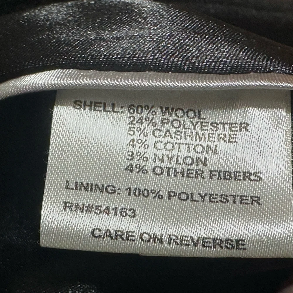 Calvin Klein Wool Cashmere Blend Peacoat Women’s 10 P Black Jacket Lined
